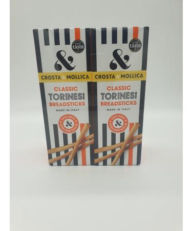 Crosta & Mollica 4 x 120g Torinesi Breadsticks Classic Italian Grissini Breadsticks Crisp Baked with Extra Virgin Oil Original Italian appetiser. By Limitless Essentials