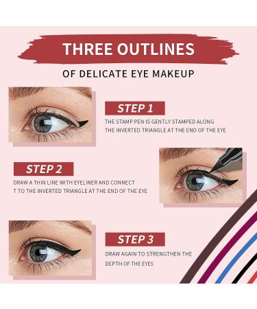 Winged Colored Eyeliners Set - 5 Colors Liquid & Pencil Stamps for All Eye Shapes | Waterproof Cat Eye Liners for Women - Buy Online on GoSupps.com