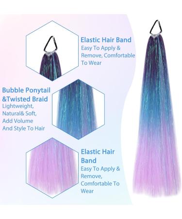 Coloured Hair Extensions 2 Pieces Rainbow Hair Extensions Colourful Hair Extensions 26 Inch Coloured Hair Extensions Rainbow Hair Coloured Hair Mermaid Hair for Girl Women - Buy Online on GoSupps.com