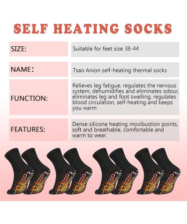 Liamostee Health Socks - 4 Pack Self-Heating Thermotherapeutic Tourmaline Slimming Socks for Weight Loss - Buy Online on GoSupps.com