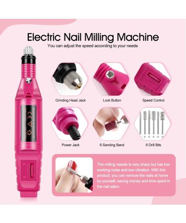 PEACECOLOR Red Mini Nail Drill Machine Electric Nail Files for Beginners Professional Compact Nail Drill Machine Set for Acrylics Nails Electronic Equipment Home Salon DIY Nail Art Use Xa-29 - Buy Online on GoSupps.com