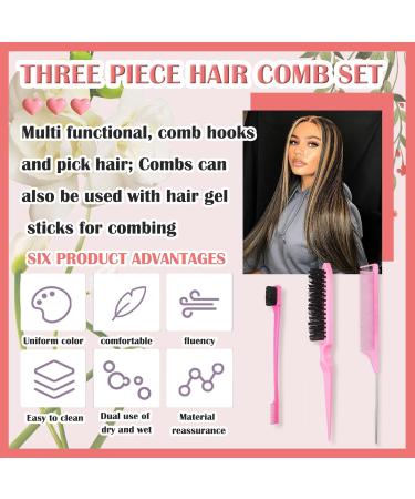 Hair Wax Stick & Hair Styling Combs Set 4 Pcs Moisturizing Non-Greasy Hair Styling Wax Stick for Edge Control on Wigs And Hair Lightweight Hair Slick Balm Stick for Flyaways Edge Frizz Hair - Buy Online on GoSupps.com