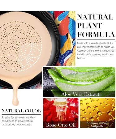 GDSAFS New Mushroom Head Air Cushion CC Cream 2024 Upgrade Air Cushion CC Cream Mushroom Head BB Cream Face Make Up Long Lasting Matte Moisturizing Concealer (Natural 2PCS) 2PCS Natural - Buy Online on GoSupps.com