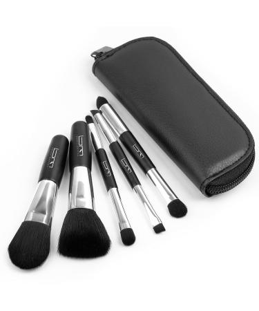 Brush Master Travel Makeup Brushes Set w/Pouch  5PCS Double Ended Portable Mini Cosmetic Brushes Kit for Foundation  Eyeshadow  Lip  Blush Make Up Brushes Professional