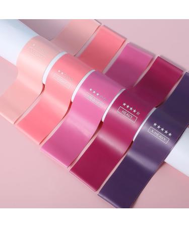 Wllhyf Resistance Tapes - 5 Levels of Elastic Exercise Bands for Muscle Building Yoga Home Fitness Pilates Strength Training & Physiotherapy for Men & Women - Buy Online on GoSupps.com