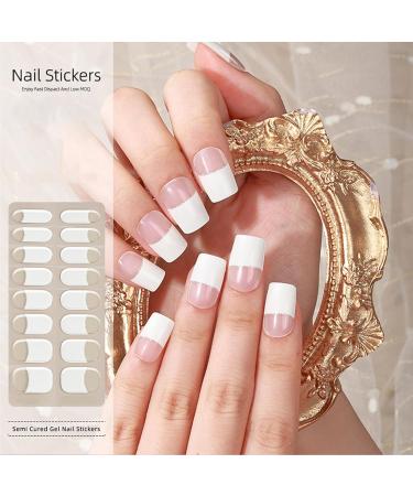  Yplkm For Semi-Permanent Gel Nails | French Gel Nail Stickers - Damage-Free Manicure Supplies for Women Girls Beginners and Beauty Enthusiasts | Daily Use - Buy Online on GoSupps.com