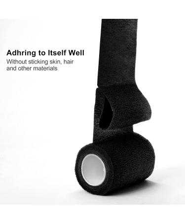 Black Self Adhesive Bandage Wrap 2 Inch x 5 Yards - 12 Pack, Ideal for Sports Injuries, First Aid, Knee, Ankle, Wrist Sprains - Medical Cohesive Bandage Self Adherent Wrap Vet Wrap Athletic Tape - Buy Online on GoSupps.com