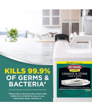 Weiman Disinfecting Granite Daily Clean & Shine Refill 64oz - Safely Clean, Disinfect, and Shine Granite, Marble, Quartz & More - 64 Fl Oz - Buy Online on GoSupps.com