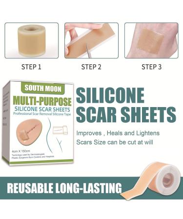 Medical Grade Silicone Scar Sheets - C-Section Surgery Burn Keloid & Acne Treatment | 1.6 x 60 Roll - Buy Online on GoSupps.com
