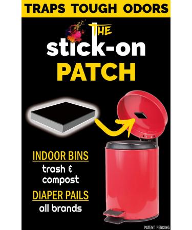 Trash Can Diaper Pail Garbage Bin Deodorizer  Works with iTouchless Dekor Munchkin Diaper Genie Ubbi  100 Natural Activated Carbon Patch  1 Pack  Chemical  Fragrance Free Odor Eliminator