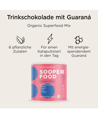 Sooper Food Cocoa Wach - Organic Vegan Chocolate Nut Powder with Turmeric & Ginger - Instant Energy Boost - 250g - Buy Online on GoSupps.com