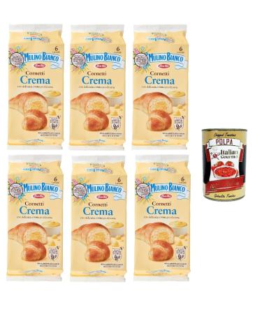 Italian Gourmet E.R. Mulino Bianco Cornetti Croissants 300 g Pack of 6 Crack Brioche Cream No Additives or Preservatives