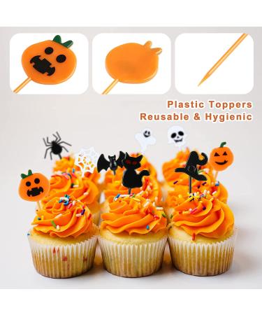 KESOTE 100PCS Halloween Cupcake Toppers  Plastic Halloween Toothpicks Halloween Cupcake Food Cocktail Appetizer Picks for Halloween Baby Shower Birthday Wedding Party Cake Decorations - Buy Online on GoSupps.com