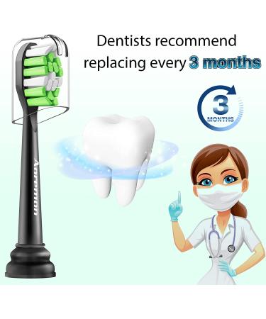 Aoremon Replacement Toothbrush Heads for Philips Sonicare DiamondClean - Black (Pack of 10) - Buy Online on GoSupps.com