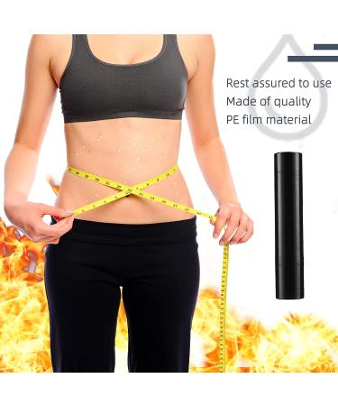 60m Black Osmotic Plastic Body Wrap for Workout and Sweat Enhancement - Reduce Stomach Cellulite with Power Wrap Film - 1 Roll - Buy Online on GoSupps.com