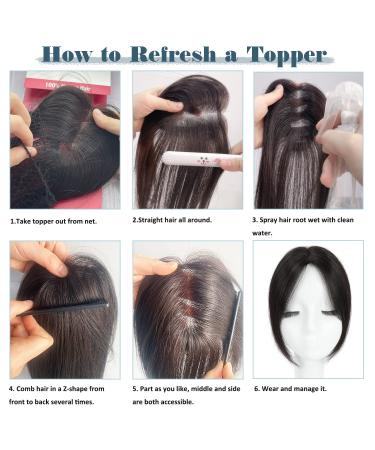 SARO-UP 10 Real Human Hair Clip-In Hair Topper for Women with Thinning Hair - Medium Brown & Honey Blonde (P4/27) - Hair Extensions for Thinning Hair/Hair Loss - Buy Online on GoSupps.com