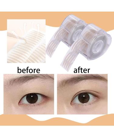 KASESSS 3 Rolls/ 1800 Pcs Eyelid Lift Strips Self-Adhesive Eyelid Tape Fiber Eye Lid Lift for Hooded Eyes Double Eyelid Tape with Fork Rods and Tweezers Eye Lift Strips Invisible for Ladies - Buy Online on GoSupps.com