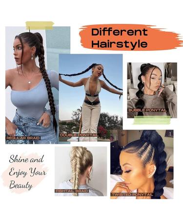 Ponytail Extension Tie Fake Hair Extensions Long Synthetic Braided Ponytail Hair Extension for Women Hairpiece Pony Tail with Hair Ponytail Hair Extension(Color:Pink) - Buy Online on GoSupps.com