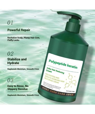 Yaepoip Polypeptide Keratin Hydrating Smoothing Hair Damage Repair Cream Polypeptide Keratin Hair Treatment Deep Conditioning Mask Lasting Shine and Smoothness 300g - Buy Online on GoSupps.com