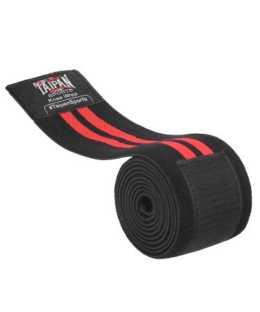 Taipan 72 Heavy Duty Knee Wraps for Weightlifting - Joint Stability & Injury Prevention -Compression Support for Cross Training & WODs - Black/Red - Buy Online on GoSupps.com