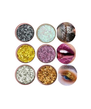 Glitter Eyeshadow Palette for Women - Sparkle and Shine with Sequin Infused Shades (6 Colors-C)