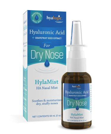 Hyalogic HylaMist Nasal Spray | Hyaluronic Acid Nasal Mist Spray Bottle | Nasal Moisturizer for Dry Nose | Stuffy Nose Relief | Grapefruit Seed Extract Nasal Spray | Antioxidant Mist  (2 oz / 58ml) 2 Fl Oz (Pack of 1)