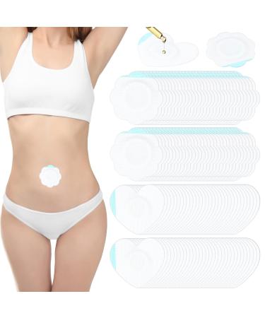 Gjinxi Castor Oil Pack Wrap 60 Pcs Castor Oil Belly Button Wrap Pad Self-Adhesive Disposable Spunlace Cloth Organic Cover Compress Patches High Absorbent No Wash