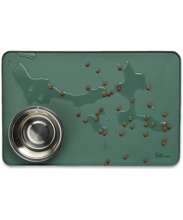 Pet Junkie Silicone Dog Bowl Mat - Waterproof Feeding Placemat for Pets - Green - Buy Online on GoSupps.com