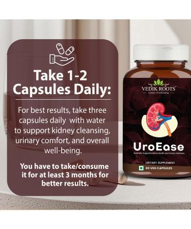 VEDIKROOTS UroEase Ayurvedic Herbal Supplement to Help Maintain Kidney Health & Uric Acid Level Provides Support to Manage Urinary Tract 60 Veg Capsules (Pack of 3) - Buy Online on GoSupps.com