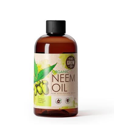 Organic Neem Oil - Pure Concentrate, Cold Pressed for Plants Indoor and Outdoor - Leaf Shine Spray (8 oz) 8 Ounce
