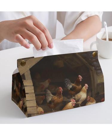 Tissue Box Cover Tissue Box Holder Roast Chicken Hen Farm Print Tissue Holder Travel Tissue Packs Facial Paper Holder Decorative Holder - Buy Online on GoSupps.com