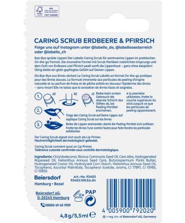  Labello Labello Lip Scrub Strawberry + Peach (5.5 ml) Innovative lip care with naturally derived exfoliating particles - Buy Online on GoSupps.com