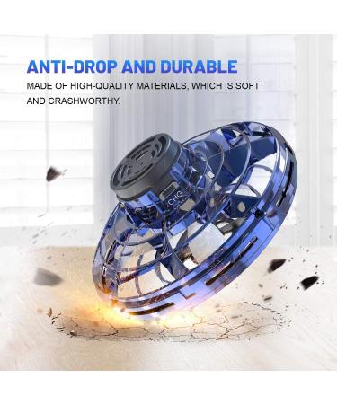 Fidget Flying Spinner with Lights - Hand Operated Mini Drone for Kids - UFO Magic Ball Indoor Outdoor Game - Fun Toys & Gadgets for Boys Girls Teens - Blue - Buy Online on GoSupps.com