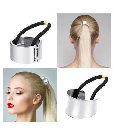 3 Pieces Metal Circle Hair Cuff - Elastic Hair Band for Women & Girls | Silver Ponytail Holder & Hair Accessories - Buy Online on GoSupps.com