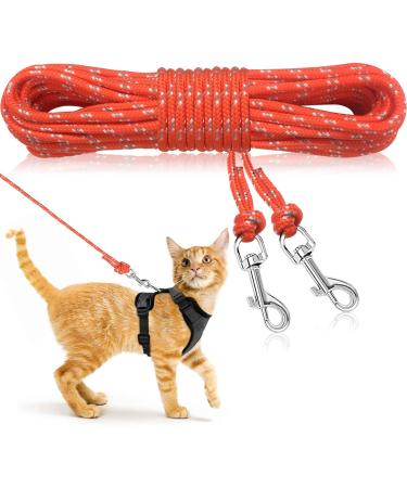 Ranypet Reflecting Long Line for Cats 15m/ 50ft Disappearing Line Hof Hof Long Long long -lasting safe extension leash for kittens puppies rabbits and small animals 15m/ 50ft Orange