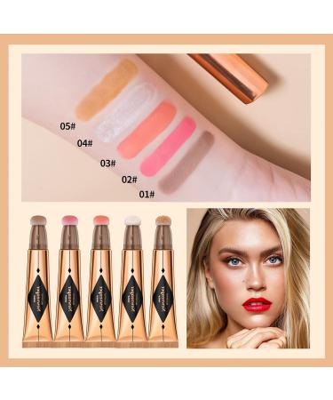 Contour Beauty Wand Liquid Highlighter & Blush Duo | Long-Lasting & Lightweight | Cushion Applicator | Fair Contour, Pink Blush, Pearl White Highlight - Buy Online on GoSupps.com