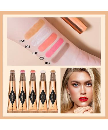Contour Beauty Wand Liquid Highlighter Blush with Cushion Applicator - Long Lasting & Lightweight Luminizer in Fair, Pink Blush & Pearl White - Buy Online on GoSupps.com