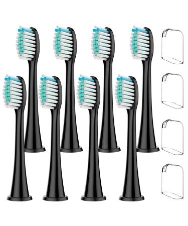 Replacement Toothbrush Heads Compatible with Philips Sonicare  HX6015/03  HX6053/64 8 Brush Heads (3rd Gen  2023 Release) (Black)