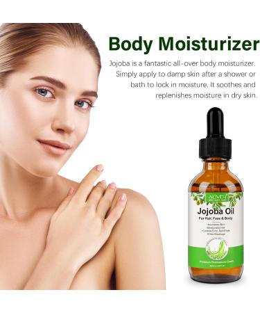 Organic Jojoba Oil 60ml 100% Pure & Natural Cold Pressed Moisturizing Multi-Purpose Jojoba Oil for Face Body Hair Nails Natural Carrier Facial Oil for Gua Sha Massage Suitable for Men - Buy Online on GoSupps.com