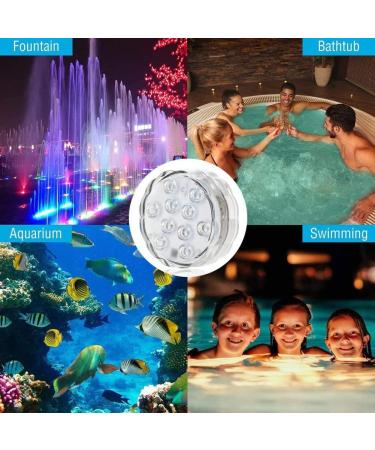 Anzin Underwater LED Pool Lights with Remote Control - 2 Waterproof RGB Color-Changing Lights for Spa Aquarium Wedding Decor - Buy Online on GoSupps.com