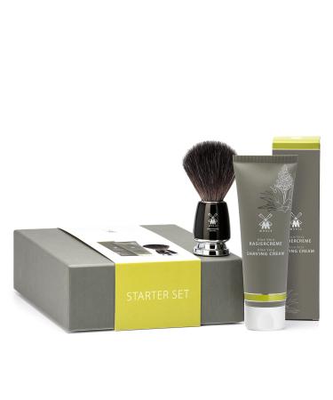 M HLE starter set - shaving brush Rytmo Black Fibre and shaving cream Aloe Vera