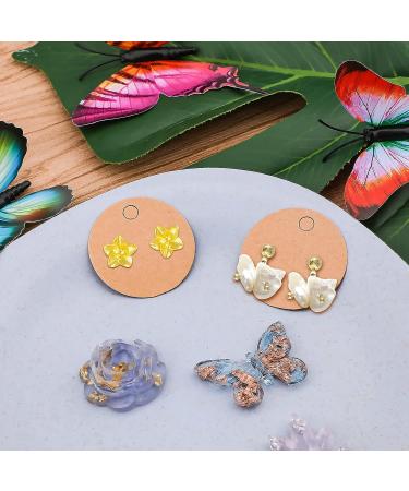 Savita 50 Pcs Earring Display Cards & Self-Adhesive Bags - Kraft Paper Mini Round Earring Holder Tags for DIY Ear Studs Jewelry Display (Brown) - Buy Online on GoSupps.com