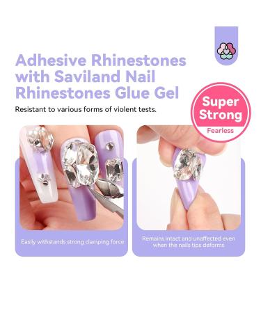 Saviland Nail Rhinestones Glue Gel - Clear Adhesive for DIY Nail Art Decorations - Buy Online on GoSupps.com