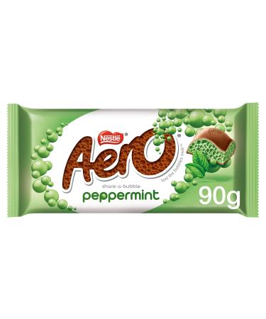 Aero Mint Chocolate Bar 100g Share Moments of Bubbly Pleasure with Friends and Family Smooth Milk Chocolate Filled with Peppermint Flavoured Bubbles