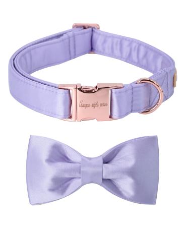 Unique Style Paw's dog collar purple silk dog collar with loop soft fly adjustable pet collapse gift for female little dogs S lavender-CB - Buy Online on GoSupps.com