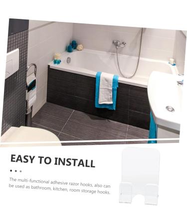 Generic 8pcs Bathroom Hook Towel Hooks Organizer Hangers for Kitchen Acrylic Door Shower Wall-Mounted Towel Hanger 6X4.5X2.8CM Transparent - Buy Online on GoSupps.com