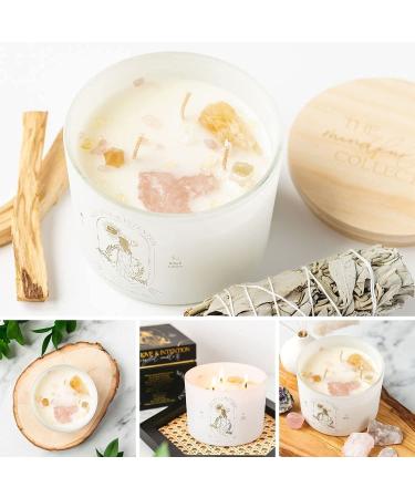 12oz Healing Crystal Candle with Energy Crystals | Manifestation & Meditation Candle for Self Love | Three Wick Aromatherapy Candle - Buy Online on GoSupps.com