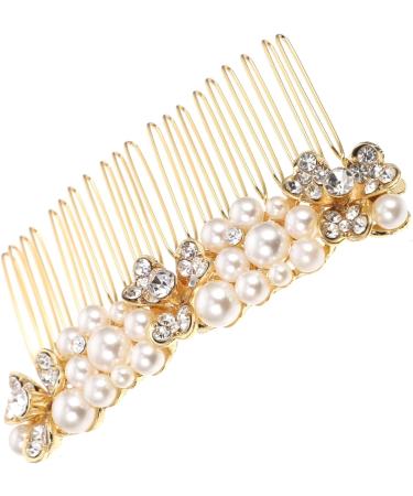 Beaupretty Pearl Headpiece alloy rhinestone hair bride rhinestone hair bride hair golden hair headpiece hair side pearl rhinestones crystal Rhinestone Hair Accessories - Buy Online on GoSupps.com