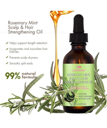 Organic Rosemary Hair Oil - Natural Essential Oil for Healthy Hair & Scalp Care - 30ml - Buy Online on GoSupps.com