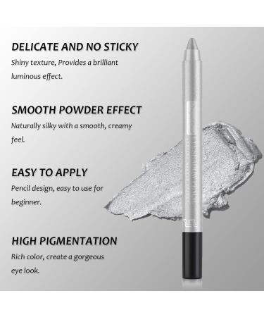 Waterproof Eyeshadow Pen Stick - Shimmer Cream Eye Shadow Pencil (Pearly Grey) - Buy Online on GoSupps.com